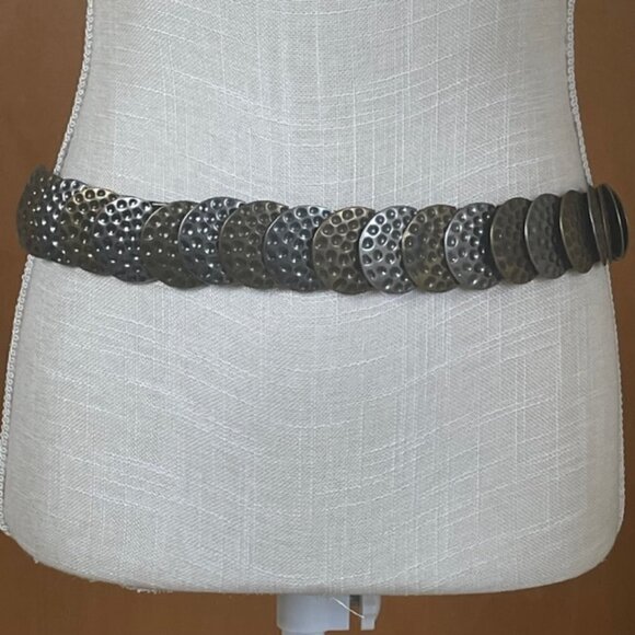 Vintage Accessories - Antique Bronze & Silver Medallion Metal Belt, Size Large - NWT